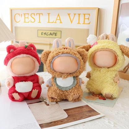 17cm Doll Clothes Set, Overalls Set for 6.7inch Doll Suit, Faking Animal Style Outfit Jumpsuit, Cute Fashion Dress Up Clothes Accessories for 1st/2nd/3rd Gen Dolls (Bear