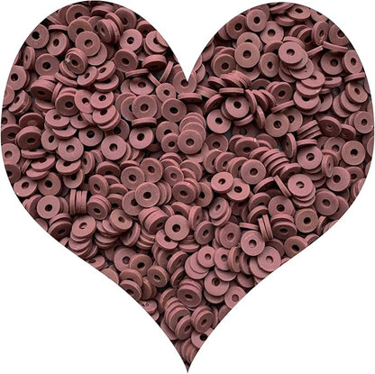 3000Pcs Clay Beads Flat Round Polymer Bead Vinyl Heishi Beads Flat Round Polymer Bead for Jewelry Making Necklace Bracelet (28-Brown