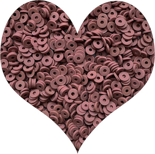 3000Pcs Clay Beads Flat Round Polymer Bead Vinyl Heishi Beads Flat Round Polymer Bead for Jewelry Making Necklace Bracelet (28-Brown