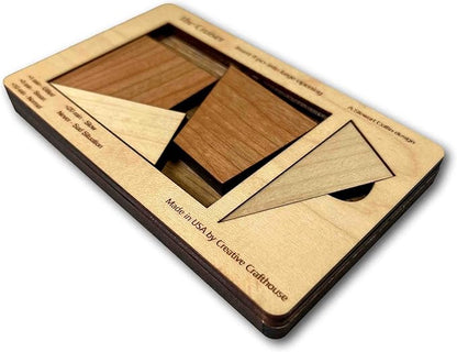 Perfect Gift for Puzzle Lovers - The Cruiser - 4 Piece Wooden Brain Teaser - Desktop and Coffee Table Fidget Toys