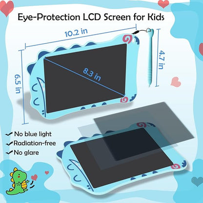 LCD Writing Tablet Dinosaur Toys for Boys Kids, Colorful Toddler Blue Toys Drawing Board, Educational Children Toy, Doodle Pad for 3 4 5 6 7 8 Year Old Boy Kid Birthday Party Christmas Gifts,8.5inch