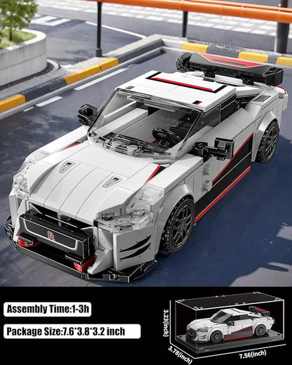Super Sports Car Building Block Set with Display Case, Speed Race Cars Building Toys, Collectible Model Cars Kits Gift for Boys Girls Adults Technic Car Lovers Kids 6+ (317PCS)