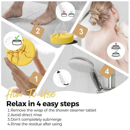 Aromatherapy Shower Steamers Birthday Day Gifts Lemon - Swcandy 8 Pcs Bath Bombs Birthday Gifts for Women, Shower Bombs with Essential Oils, Relaxation Home SPA for Women Who Has Everything
