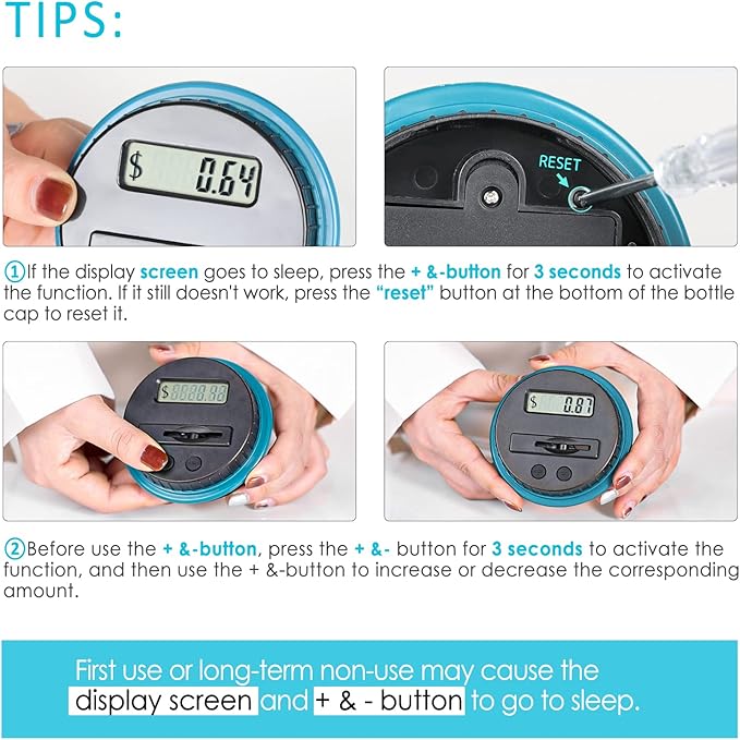 X-Large Piggy Bank for Adults Kids, Vcertcpl Digital Coin Counter Jar Money Counting Bank with LCD Counter, 2.8L Capacity Totals up Your Savings, Change Counter Coin Bank Designed for All US Coins
