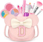Kids Makeup Kit for Girls - 15 Pcs Real Washable Make Up Set - Non Toxic Toddlers Cosmetic with Letter Mouse Ear Purse - Dress up Birthday Gifts for 3 4 5 6 7 8 Years Old Girls - D