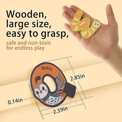 Large Wooden Magnet Alphabet Letters for Kids - Cute Animal Magnetic Letters for Fridge Magnetic ABC for Classroom Kids Gift Preschool 3 4 5 Years Old
