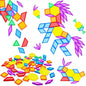 Bbiamsleep 140 Pcs Translucent Pattern Blocks Plastic Transparent Geometric Shape Blocks Light Table Manipulatives Accessories Sensory Bin Filler for Light Table Sorting Counting Spelling Training