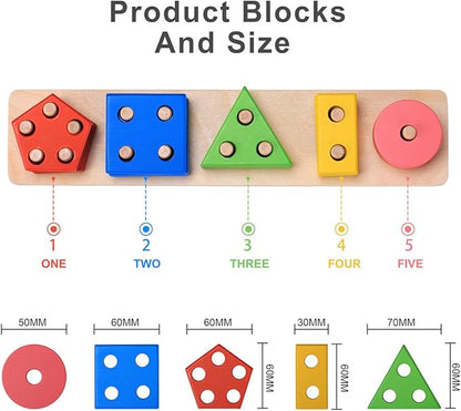 Toddler Toys for 1 2 3 4 5 6 Year Old Boys Girls Birthday Gifts,Montessori Wooden Educational Toys for Kids Learning Puzzles Shape Sorter Toy