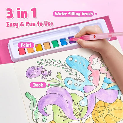 JoyCat Paint with Water Coloring Books, Art & Craft Activity, No Mess Art for Kids Ages 4-8, Craft Kits & Supplies, DIY Creative Activity, Presents for Girls & Boys (Underwater World)