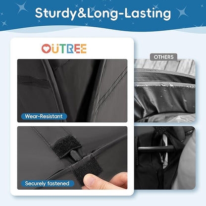 OUTREE Sensory Tent 47 * 47 * 47 in, Black Print, Sensory Room for Kids with Autism, Pop Up Play Tent