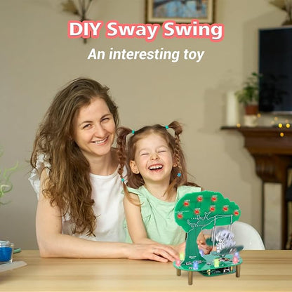 Dog Swing Soldering Project, ICSTATION Electromagnetic Swing Soldering Practice Kits with RGB LED Lights DIY Electronics Kit for School Education Creative Present Desktop Decoration