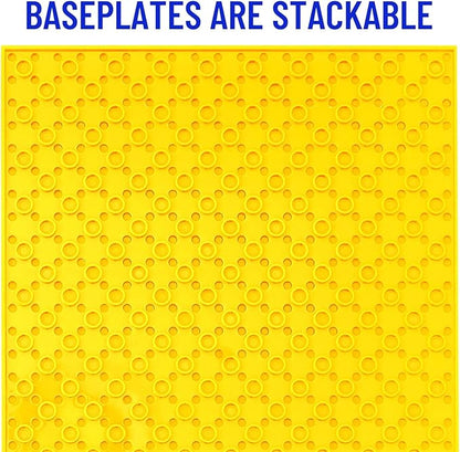 Strictly Briks Stackable Baseplates for Building Bricks - Compatible with Lego and All Major Brands - 10 x 10 in, Blue, 12 Pack