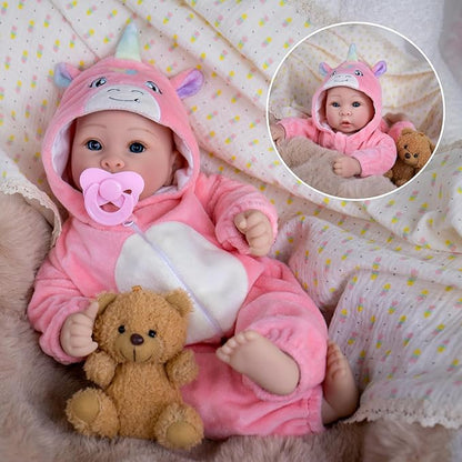 Baby Dolls - 17 Inches Real Life Girl Dolls with Soft Body, Gift for Kids 3+, Grandparents, New-Parents