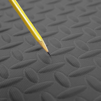 IncStores 1/2 Inch Thick Diamond Soft Foam Flooring Tiles | High-Density Interlocking Foam Tiles for Rugged Style in Your Home Gym, Playroom, and More | Black, 64 Tiles