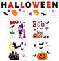 5 Pcs Halloween Window Clings Gel Stickers, Reusable Ghost Pumpkin Bat Witch Decals for Windows, Glass, Mirrors, Refrigerator, Halloween Party Decorations (Boo)