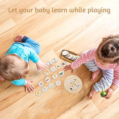 Wooden Life Cycle Tray for Kids - Frogs, Butterflies, Chickens, 40 Pieces - Preschool Learning Activities Puzzle Board, Toddlers Education Kit, Classroom Toys for Boys and Girls