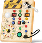 Montessori Busy Board Toys: Wooden Sensory Toy for Toddler with LED Light Up Switch, Educational/Christmas/Birthday Gifts for 1-3 Year Old Boys & Girls