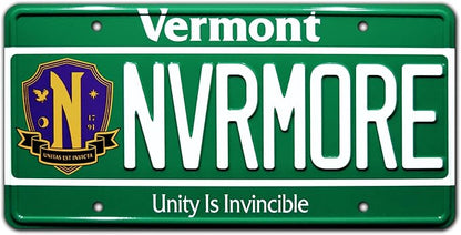 Wednesday | Nevermore Academy | Metal Stamped License Plate
