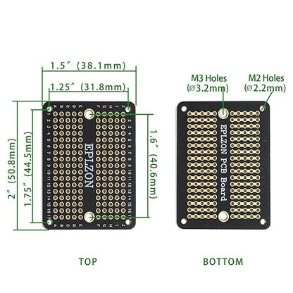 Solderable Breadboard PCB Board Gold-Plated Solder Breadboard for DIY Electronics Projects Apply to Arduino Soldering Projects 3.5"x2.05" (5 Pack + 2 Mini Board, Black)