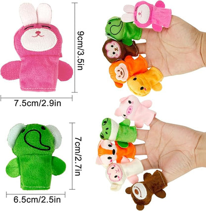 Sealive 10-PCS Finger Puppets for Toddlers Story Time - Soft Velvet Forest Animals Puppet Toys - Perfect for Role Playing, Classroom Learning, Party Favors, Travel, Therapy, Imagination Building