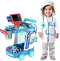 Doctor Kit for Kids, Pretend Doctor Playset for Toddlers with Cart, Costume and Stethoscope, Role Play Medical Toy for Girls Boys Toddlers 3-8 Birthday Gifts