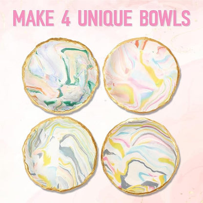 Make Your Own Clay Jewelry Bowls Arts and Crafts Kit for Teen Girl, DIY Clay Jewelry Dish Kit, Polymer Clay Crafts for Girls, Fun Birthday Gift for Teens Girls Kids Ages 8 9 10 11 12 Years Old