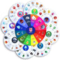 FeelWise Super EQ Kit - For Building Emotional Intelligence - Thirteen 12" Round 2-sided Emotion Wheels w/ Storage Envelope & Instructions - Emotion Learning Games for Kids, Parents, Professionals, Teachers, School Counselor - Screen-Free Activities