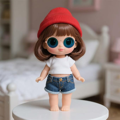 4pcs Mini Doll Glasses, Cute Tiny Sunglasses for Most Dolls Outfit and Toys Clothes Set Decorations with Metal Frame Multi-Color Lenses Fashion Eyewear Accessories(Color 2)