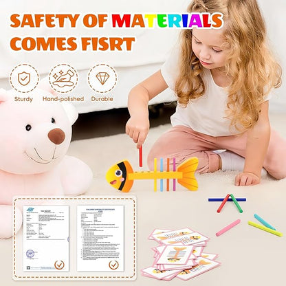 Montessori Wooden Color Sorting Toys for 3+ Year Old, Sensory Matching Game, Preschool Learning Activities Educational, Fine Motor Skill Development Toy Gift for Boys and Girls
