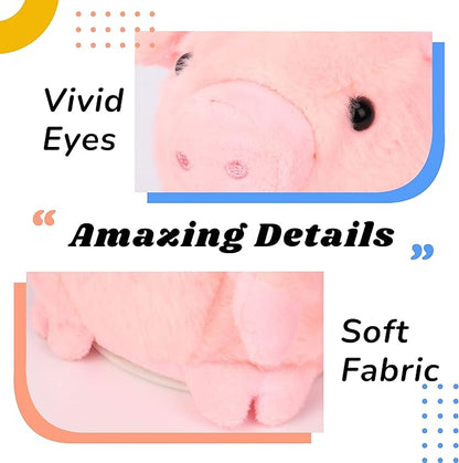 Hopearl Talking Pig Repeats What You Say Piggy Nodding Electric Interactive Animated Toy Speaking Plush Buddy Gift for Toddlers, Pink, 6.5''