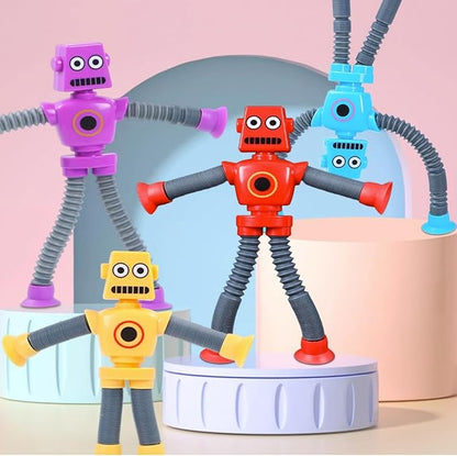 Limpskys 4Pcs Suction Cup Robot Toy,Robot Toys for Kids 3-5 5-7,Autism Sensory Products,Toys for Ages 5-7,Sensory Toys for Kids with Autism