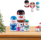 Nesting Dolls, Nesting Easter Eggs Toys, Wooden Handmade Matryoshka Dolls for Kids Birthday or Home Decoration (Snowman)