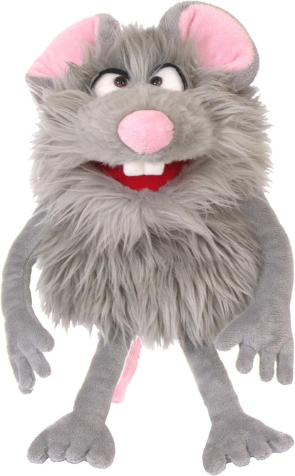 Living Puppets 14-Inch Friendly Grey Monster Hand Puppet - Fine European Design, Ultra-Soft and Cuddly, Promotes Child Development, Safety Certified, Teacher-Recommended for Boys and Girls