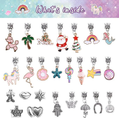 Charm Bracelet Making Kit & Unicorn/Mermaid Girl Toy- ideal Crafts for Ages 8-12 Girls who Inspire Imagination and Create Magic with Art Set and Jewelry Making Kit
