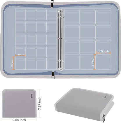 Coin Collection Book for Collector,260 Pockets Fireproof Coin Collection Holder Album,Coin Collection Organizer Storage Box Case Album for 20/25/ 27/30/ 38mm Coins,Silver