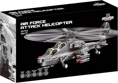 Attack Helicopter Air Force Building Block Set – 283-Pcs Helicopter Building Toys Set – Building Block Plane Toy for Kids Older Than 10 and Adults – Compatible with All Building Bricks