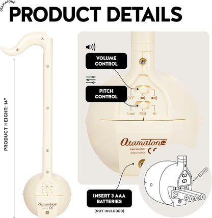 Otamatone Japanese Electronic Musical Instrument Portable Music Synthesizer from Japan by Maywa Denki Studio Award Winning, Educational Fun Gift for Children, Teens & Adults - Butter