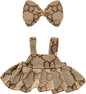 Clothes for 17cm Dolls, Premium Dolls Accessories with Chic Grid Bow Spaghetti-Strap Dress Set, High-End Fashion Outfit for Play & Display