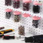 Unittype 20 Set Pegboard Organizer Accessories Peg Boards Jars with Lids Plastic Pegboards Bins Storage Containers Clear Peg Board Wall Organizer for Garage Sewing Office Home Supplies(Light Pink)