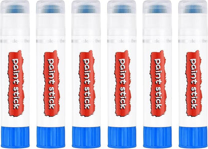 PATIKIL Tempera Paint Sticks, 6 Pcs Solid Tempera Paints Sticks Washable Bulk Markers Pen Quick Drying for Artists Beginners Art Supplies, Blue