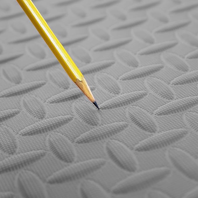 IncStores 1/2 Inch Thick Diamond Soft Foam Flooring Tiles | High-Density Interlocking Foam Tiles for Rugged Style in Your Home Gym, Playroom, and More | Grey, 49 Tiles