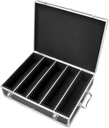 QWORK Coin Storage Box, 100 Graded Coin Slab Case, Trading Card Storage Box for PCGS, NGC & More, Coin Holder Display Case, Coin Collection Supplies, Black