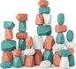 Comfy Cubs Stacking Rocks 36 Pieces, 36 Months+, Educational Toddler Stacking Blocks, Promotes Imagination, Balance & Fine Motor Skills - Wooden Rocks Sensory Toys Gift for Kid, Dino Pack