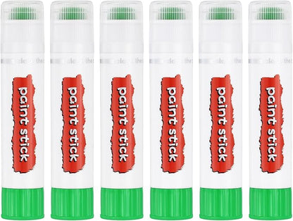 PATIKIL Tempera Paint Sticks, 6 Pcs Solid Tempera Paints Sticks Washable Bulk Markers Pen Quick Drying for Artists Beginners Art Supplies, Light Green