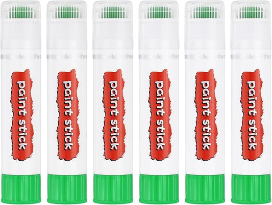 PATIKIL Tempera Paint Sticks, 6 Pcs Solid Tempera Paints Sticks Washable Bulk Markers Pen Quick Drying for Artists Beginners Art Supplies, Light Green