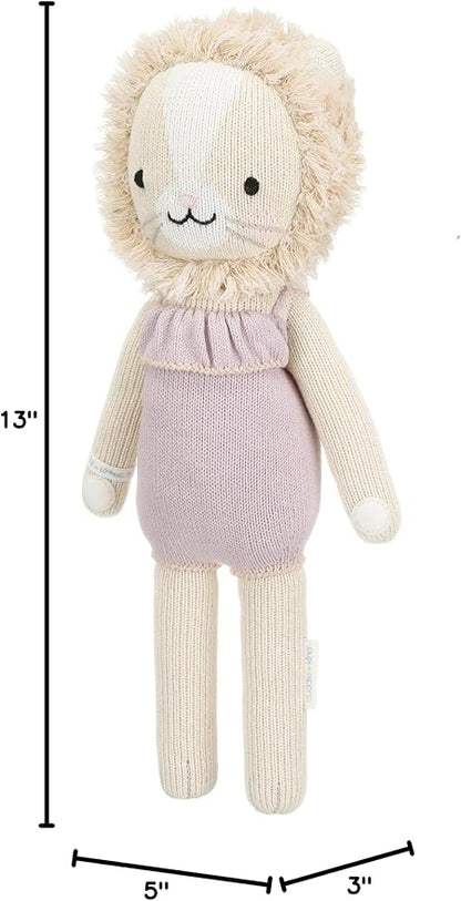 cuddle + kind Savannah The Lion Little 13" Hand-Knit Doll – 1 Doll = 10 Meals, Fair Trade, Heirloom Quality, Handcrafted in Peru, 100% Cotton Yarn