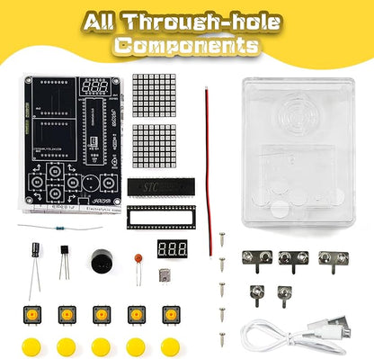 7-in-1 Game Soldering Practice Project Kit, PEMENOL DIY Retro Handheld Game Console with Adjustable Difficulty Levels and Pause Feature, Ideal for STEM Education College High School