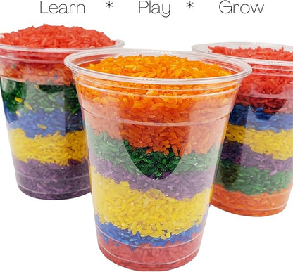 The Wood Etch - Rainbow Colored Rice, Vibrant Sensory Bin Filler for Kids, Art & Craft Learning, Safe & Non-Toxic, Made in USA, 6 Lbs Bulk Pack for Creative Play, Color Perception & Fun Activities