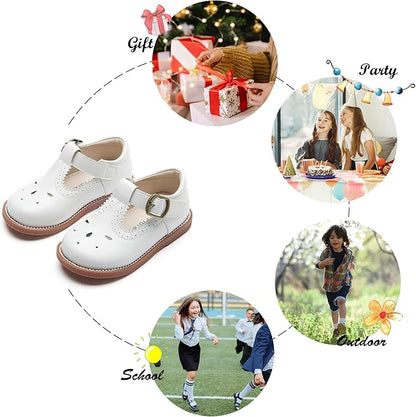 Felix & Flora Toddler Little Girl Mary Jane Dress Shoes - Ballet Flats for Girl Party School Shoes