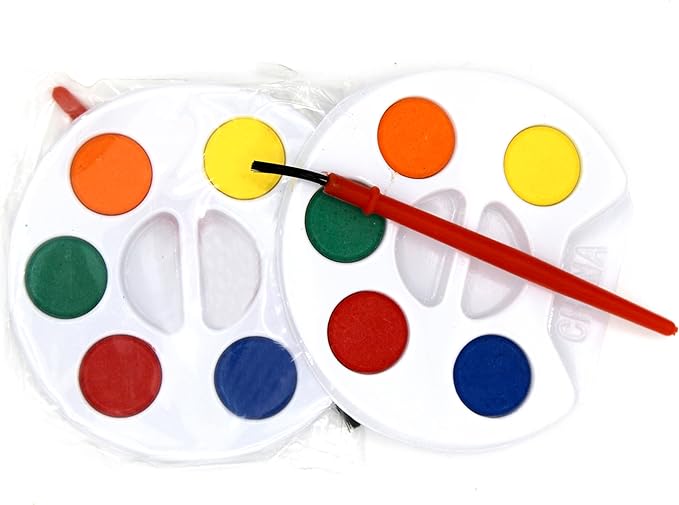 Color Swell Bulk Watercolors Round Paint Pack with Brushes - 50 Sets with 5 Washable Colors Each - Great for Kids, Classrooms, Parties, Students, Donations, Party Favors, All Ages